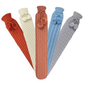 Strikket langt varmtvandsflaskebetræk