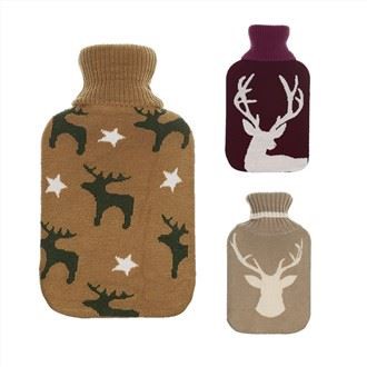 Blødt strikket varmtvandsflaskedæksel